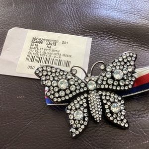 GUCCI Web Crystal Butterfly Bracelet